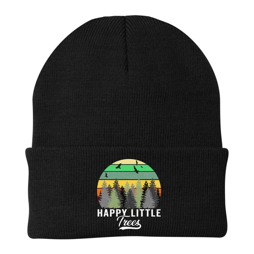 Happy Little Tree Bob Style Vintage Forests Earth Day Gift Beanie