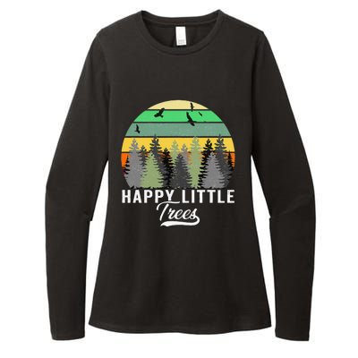 Happy Little Tree Bob Style Vintage Forests Earth Day Gift Womens CVC Long Sleeve Shirt