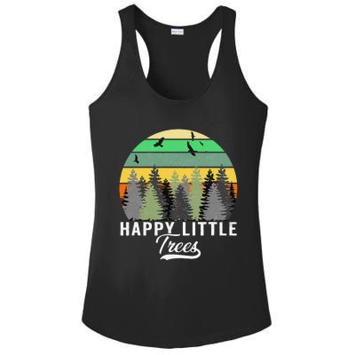 Happy Little Tree Bob Style Vintage Forests Earth Day Gift Ladies PosiCharge Competitor Racerback Tank