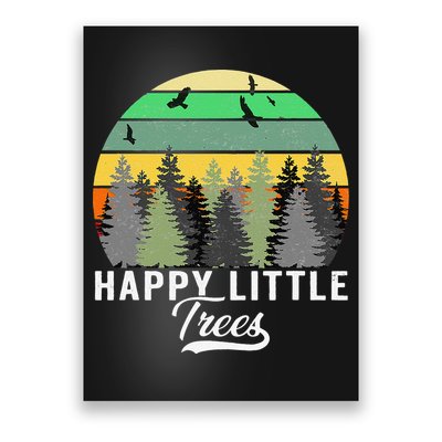 Happy Little Tree Bob Style Vintage Forests Earth Day Gift Poster