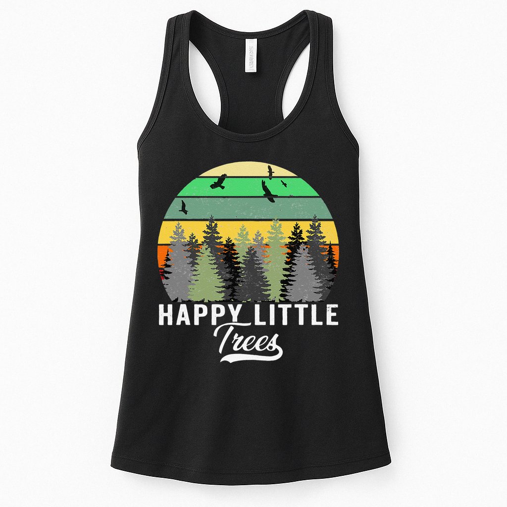 Happy Little Tree Bob Style Vintage Forests Earth Day Gift Womens Tank Top