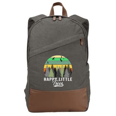 Happy Little Tree Bob Style Vintage Forests Earth Day Gift Cotton Canvas Backpack