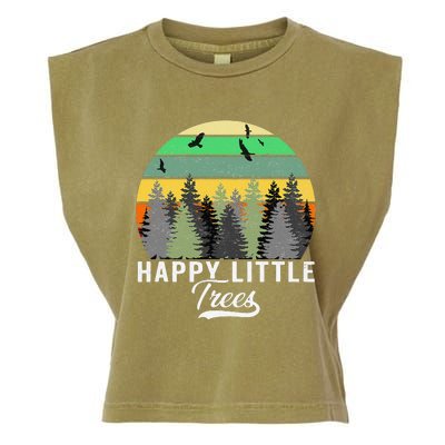 Happy Little Tree Bob Style Vintage Forests Earth Day Gift Garment-Dyed Women's Muscle Tee