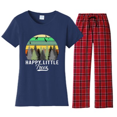 Happy Little Tree Bob Style Vintage Forests Earth Day Gift Women's Flannel Pajama Set