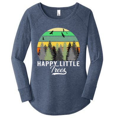 Happy Little Tree Bob Style Vintage Forests Earth Day Gift Women's Perfect Tri Tunic Long Sleeve Shirt