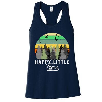 Happy Little Tree Bob Style Vintage Forests Earth Day Gift Women's Racerback Tank