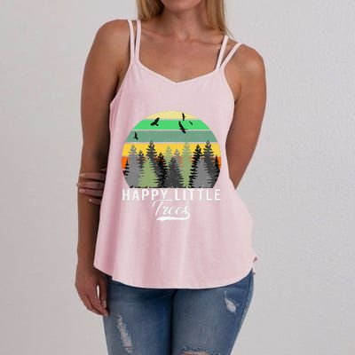 Happy Little Tree Bob Style Vintage Forests Earth Day Gift Women's Strappy Tank