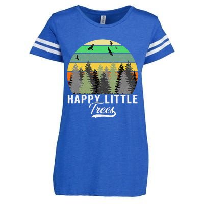 Happy Little Tree Bob Style Vintage Forests Earth Day Gift Enza Ladies Jersey Football T-Shirt