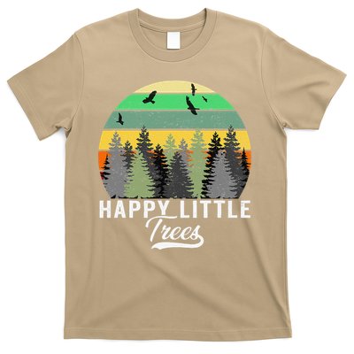Happy Little Tree Bob Style Vintage Forests Earth Day Gift T-Shirt