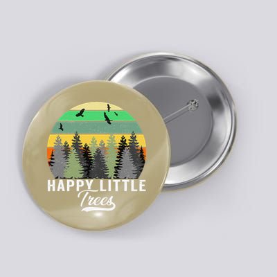Happy Little Tree Bob Style Vintage Forests Earth Day Gift Button