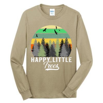Happy Little Tree Bob Style Vintage Forests Earth Day Gift Tall Long Sleeve T-Shirt