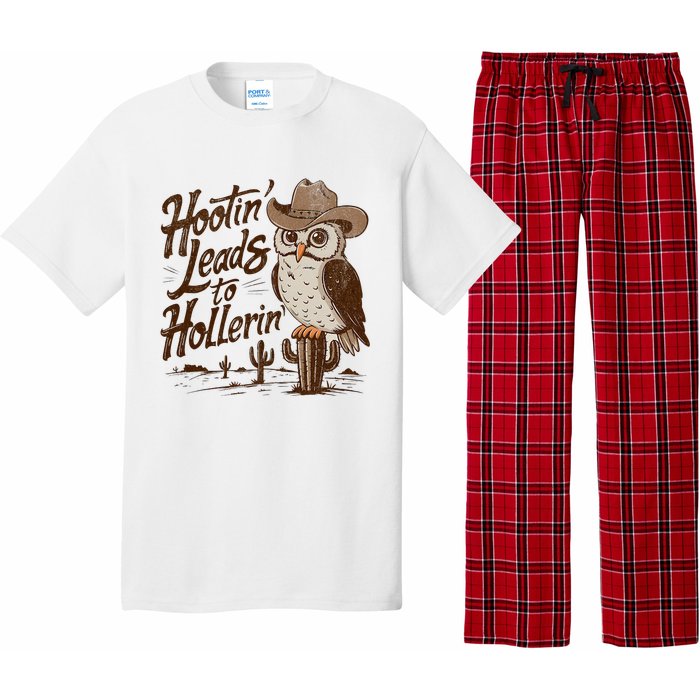 Hootin Leads To Hollerin Western Cowboy Owl Funny Saying Pajama Set