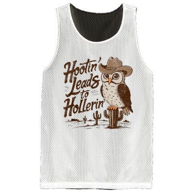 Hootin Leads To Hollerin Western Cowboy Owl Funny Saying Mesh Reversible Basketball Jersey Tank