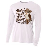 Hootin Leads To Hollerin Western Cowboy Owl Funny Saying Cooling Performance Long Sleeve Crew