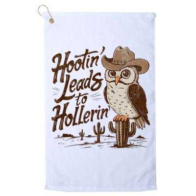Hootin Leads To Hollerin Western Cowboy Owl Funny Saying Golf Towel