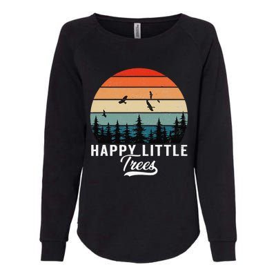 Happy Little Tree Bob Style Vintage Forests Earth Day Womens California Wash Sweatshirt