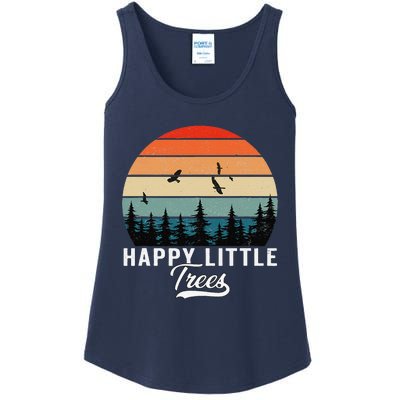 Happy Little Tree Bob Style Vintage Forests Earth Day Ladies Essential Tank