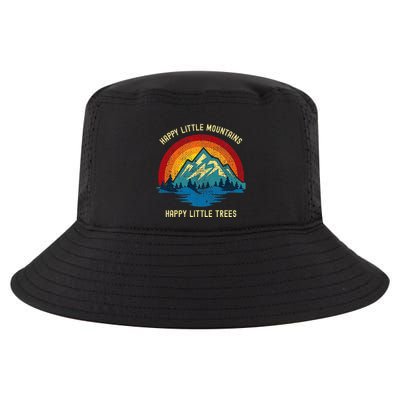 Happy Little Trees Mountains Bob Style Vintage Retro Nature Cool Comfort Performance Bucket Hat
