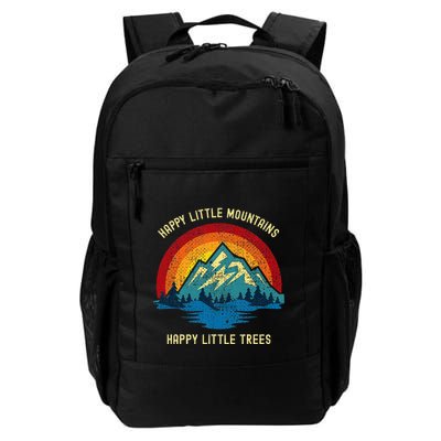 Happy Little Trees Mountains Bob Style Vintage Retro Nature Backpack