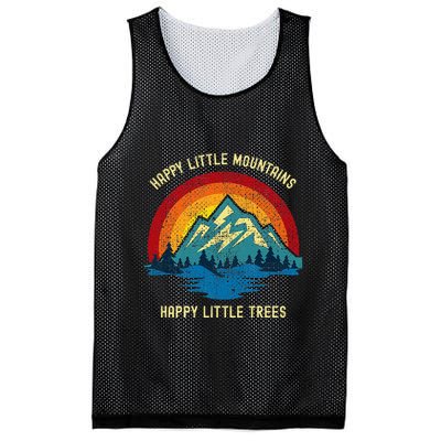 Happy Little Trees Mountains Bob Style Vintage Retro Nature Mesh Reversible Basketball Jersey Tank