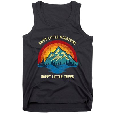 Happy Little Trees Mountains Bob Style Vintage Retro Nature Tank Top