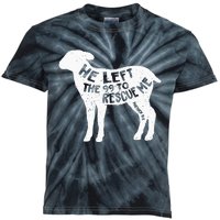 He Left The 99 To Rescue Me Matthew 1812 Lamb Christian Kids Tie-Dye T-Shirt