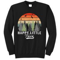 Happy Little Tree Bob Style Vintage Forests Earth Day Sweatshirt