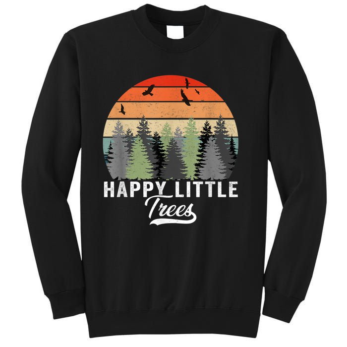 Happy Little Tree Bob Style Vintage Forests Earth Day Sweatshirt