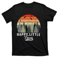 Happy Little Tree Bob Style Vintage Forests Earth Day T-Shirt