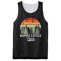 Happy Little Tree Bob Style Vintage Forests Earth Day Mesh Reversible Basketball Jersey Tank