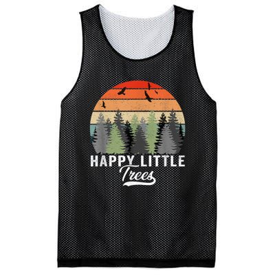 Happy Little Tree Bob Style Vintage Forests Earth Day Mesh Reversible Basketball Jersey Tank