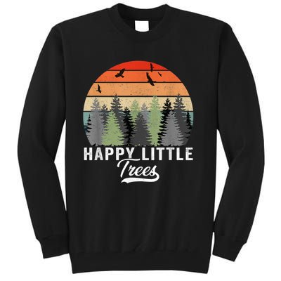 Happy Little Tree Bob Style Vintage Forests Earth Day Tall Sweatshirt