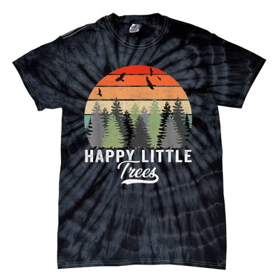 Happy Little Tree Bob Style Vintage Forests Earth Day Tie-Dye T-Shirt