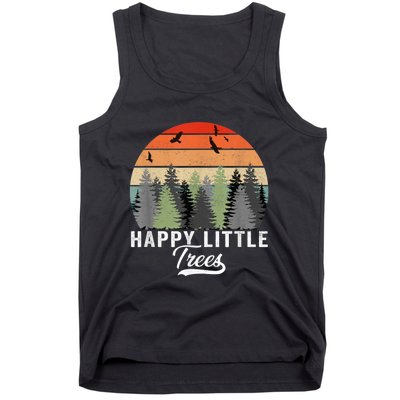 Happy Little Tree Bob Style Vintage Forests Earth Day Tank Top