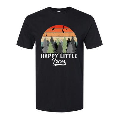 Happy Little Tree Bob Style Vintage Forests Earth Day Softstyle CVC T-Shirt