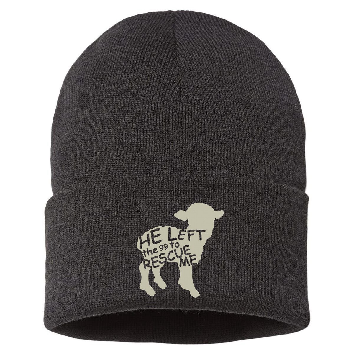 He Left The 99 To Rescue Me Religious Christian Sustainable Knit Beanie
