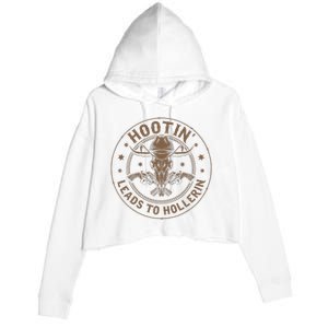 Hootin Leads To Hollerin Crop Fleece Hoodie