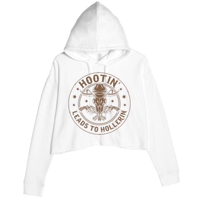 Hootin Leads To Hollerin Crop Fleece Hoodie