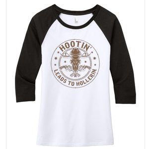 Hootin Leads To Hollerin Women's Tri-Blend 3/4-Sleeve Raglan Shirt