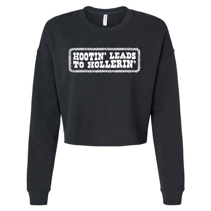 Hootin Leads To Hollerin Groovy Cropped Pullover Crew
