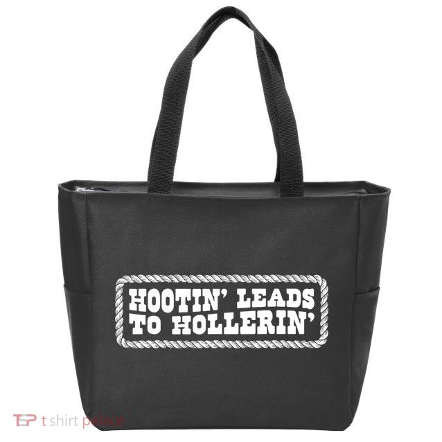 Hootin Leads To Hollerin Groovy Zip Tote Bag