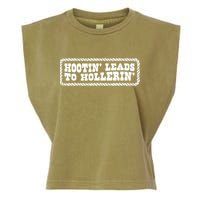 Hootin Leads To Hollerin Groovy Garment-Dyed Women's Muscle Tee