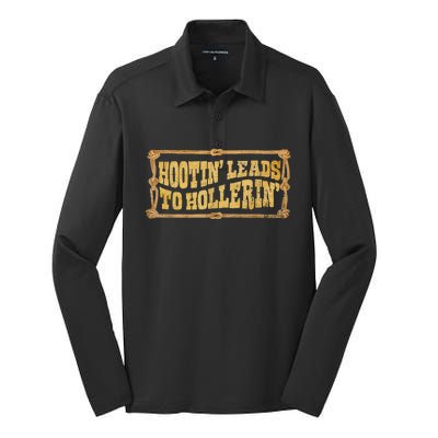 Hootin Leads To Hollerin Groovy Silk Touch Performance Long Sleeve Polo