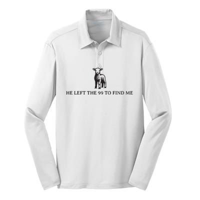 He Left The 99 To Find Me Silk Touch Performance Long Sleeve Polo