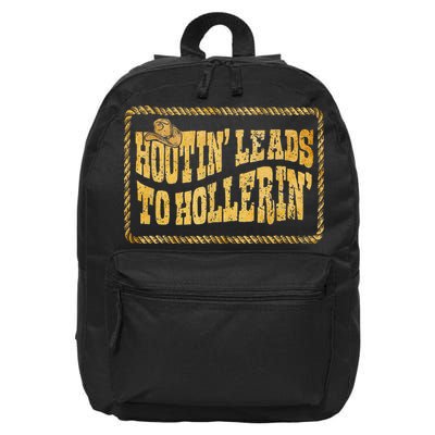 Hootin Leads To Hollerin Cowboy Groovy 16 in Basic Backpack