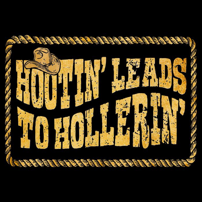Hootin Leads To Hollerin Cowboy Groovy Cropped Pullover Crew