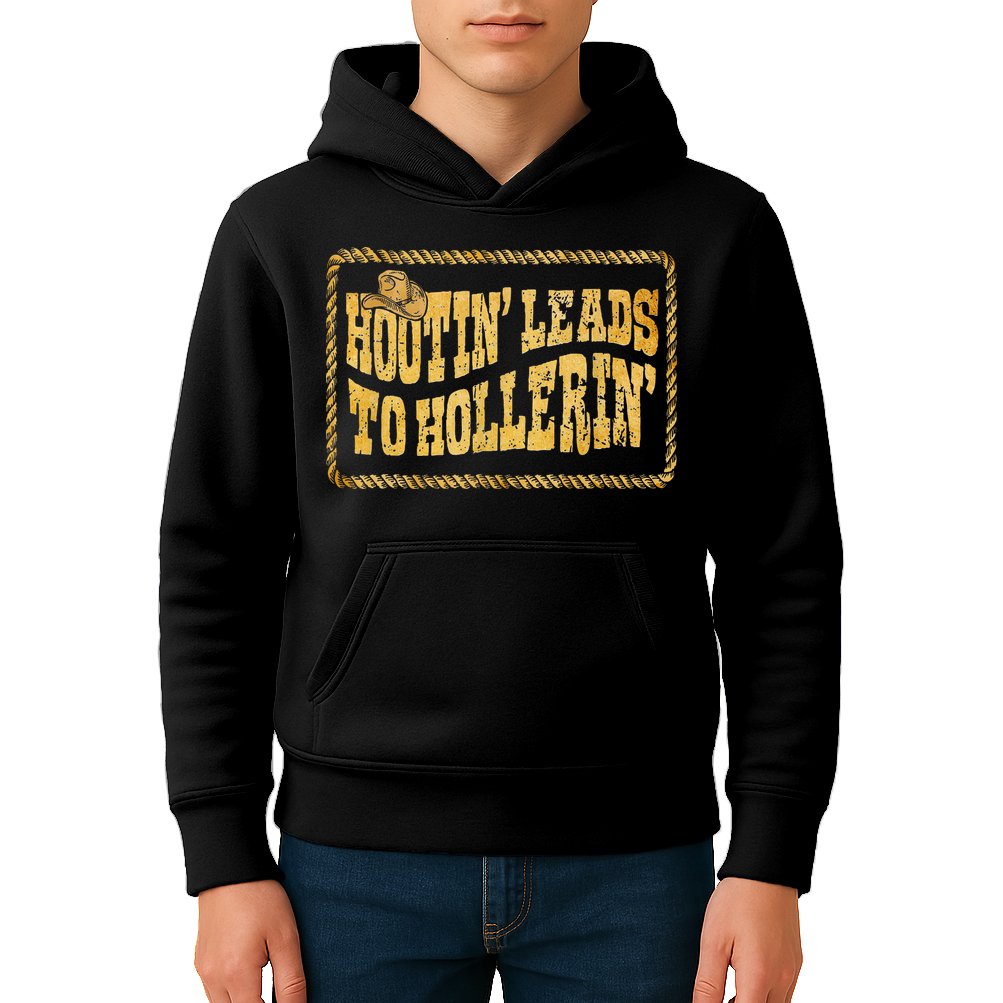 Hootin Leads To Hollerin Cowboy Groovy Kids Hoodie