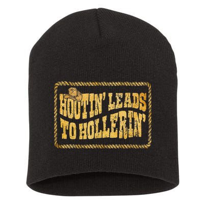 Hootin Leads To Hollerin Cowboy Groovy Short Acrylic Beanie
