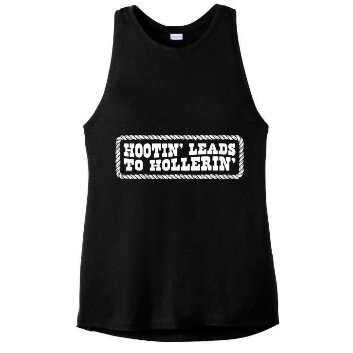 Hootin Leads To Hollerin Groovy Ladies PosiCharge Tri-Blend Wicking Tank