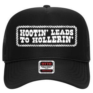 Hootin Leads To Hollerin Groovy High Crown Mesh Back Trucker Hat